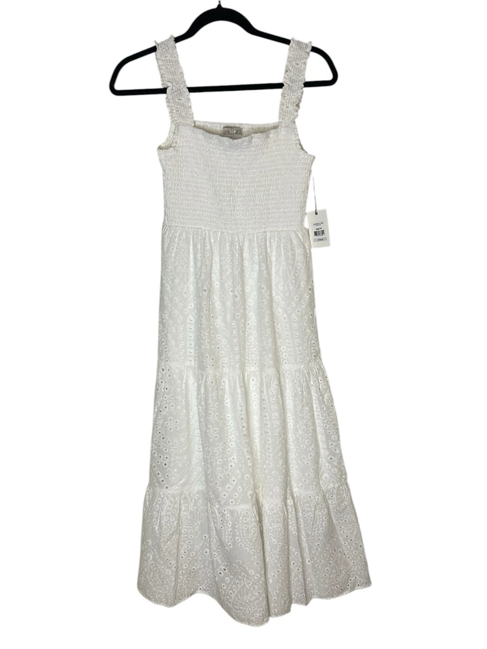 Zara Womens White Crotchet Lace Midi Dress- Size XS